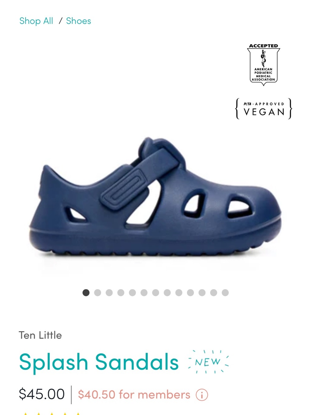 Ten Little splash sandal